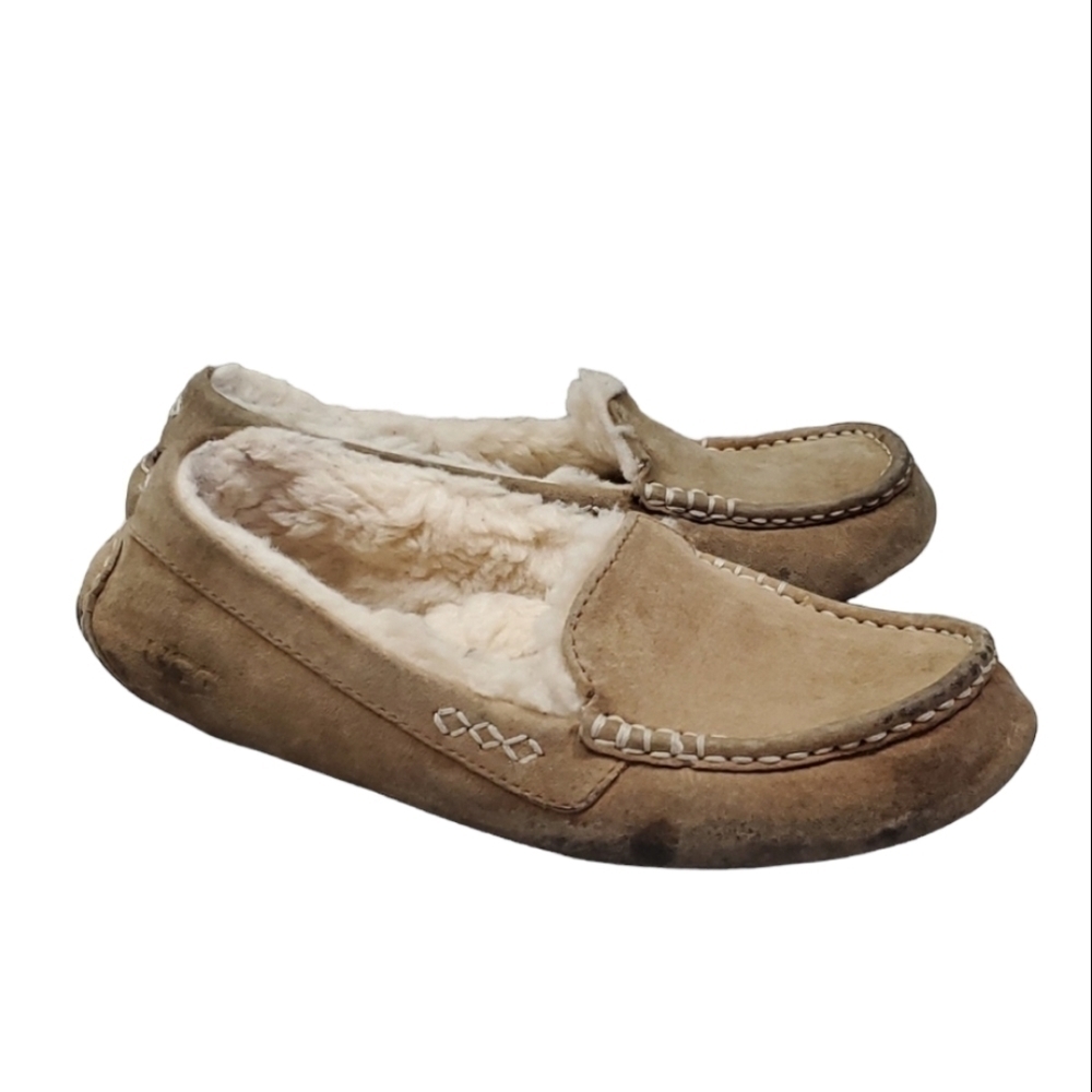 Ugg Australia Women Ansley  3312 Sheepskin Loafer Leather Flats Moc shoes sz 10